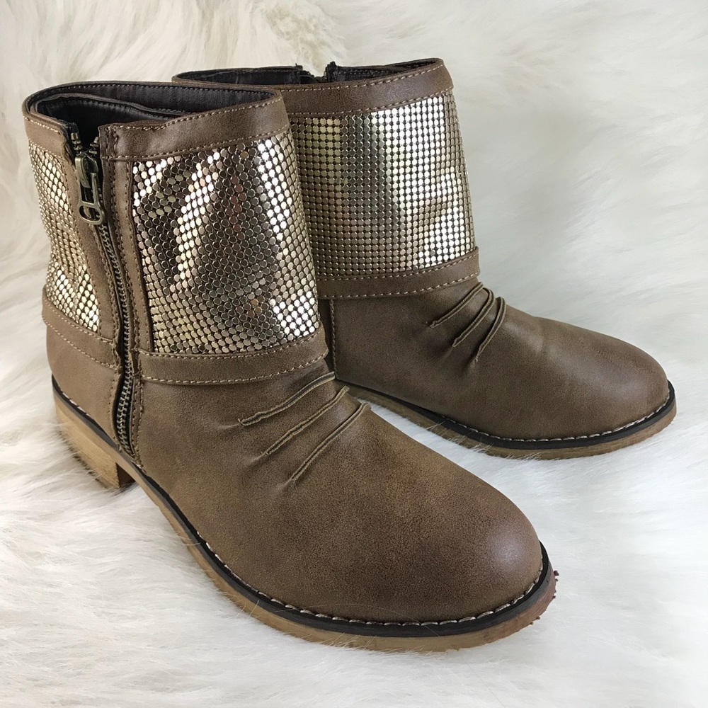 Olivia Miller Tan/Brown Ankle Boot Womens